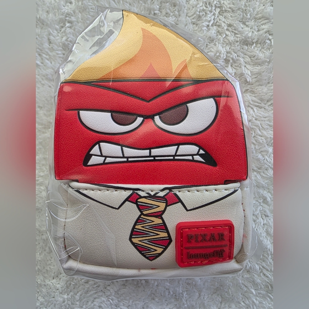 Inside Out 2 Loungefly Mini Backpack Charm Keychain (Anger) - Picture 6 of 6